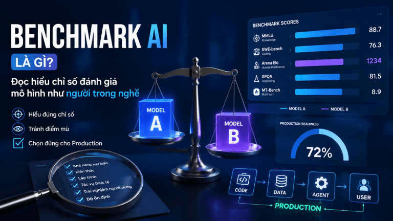Hiểu Benchmark AI, điểm mù MMLU, SWE-bench, Arena Elo và cách chọn mô hình theo bài toán Production.