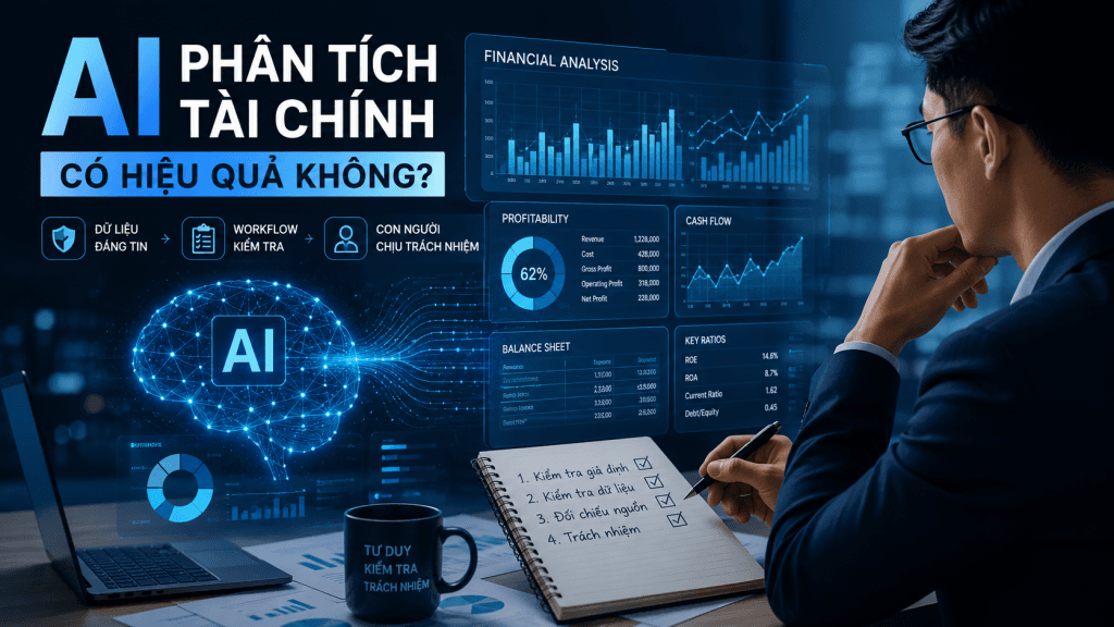 AI phân tích tài chính hiệu quả khi có dữ liệu đáng tin, Workflow kiểm tra và người chịu trách nhiệm cho kết luận.